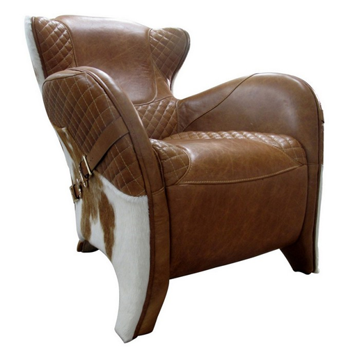Stampede Leather & Hide Armchair - Tan