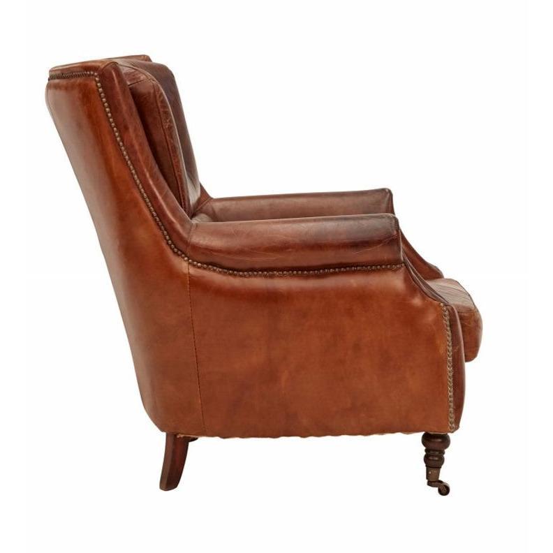 Stanwick Leather Armchair - Brown