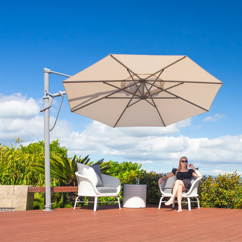 Shade7 Stellar Cantilever Outdoor Umbrella - 3.3m Octagonal - Sand