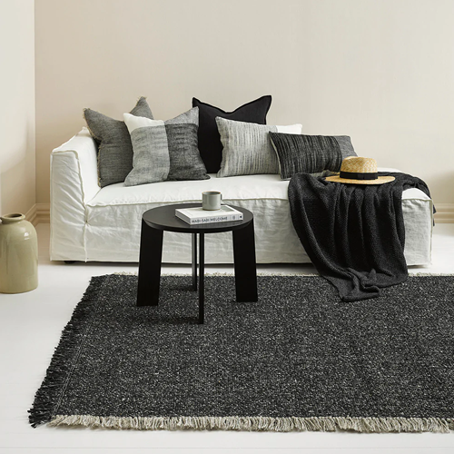 Baya Ulster Floor Rug - Black/Natural - 250 x 350cm