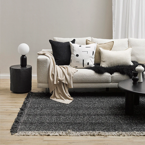 Baya Ulster Floor Rug - Black/Natural - 250 x 350cm