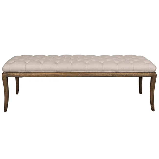 Upholstered Linen Bench