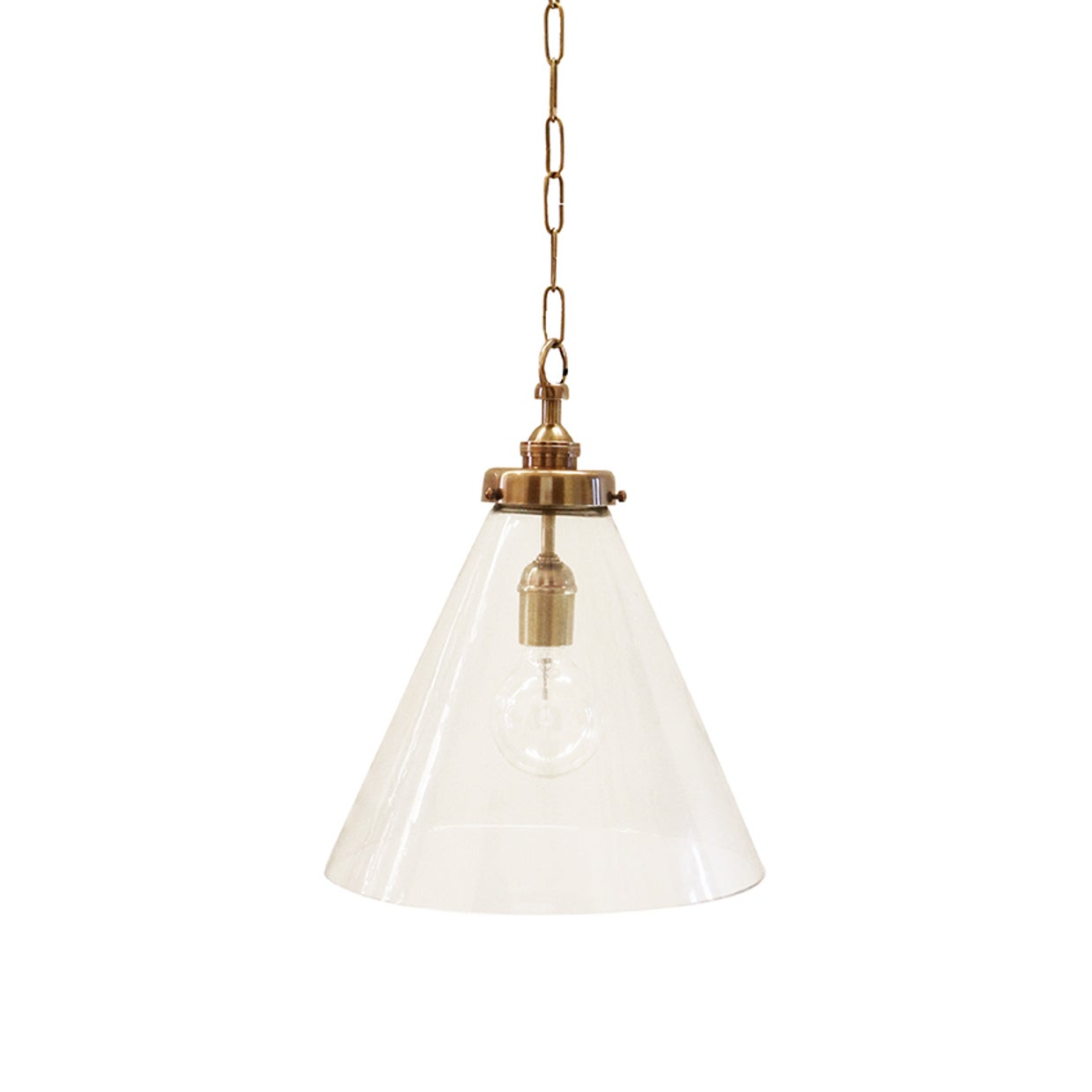 Vitrene Brass Glass Hanging Light - Medium