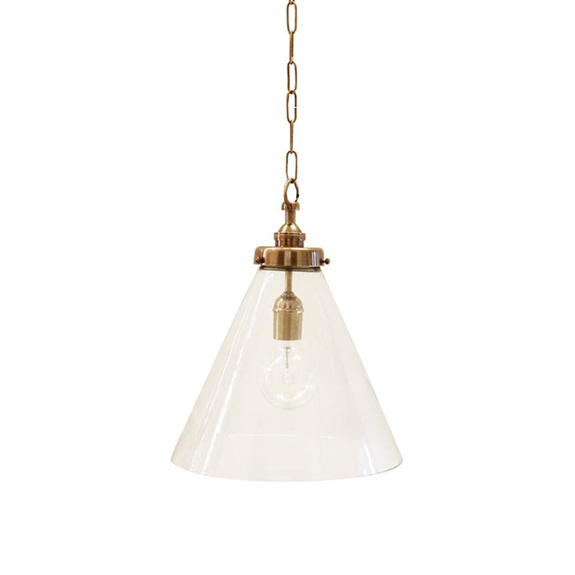 Vitrene Brass Glass Hanging Light - Medium