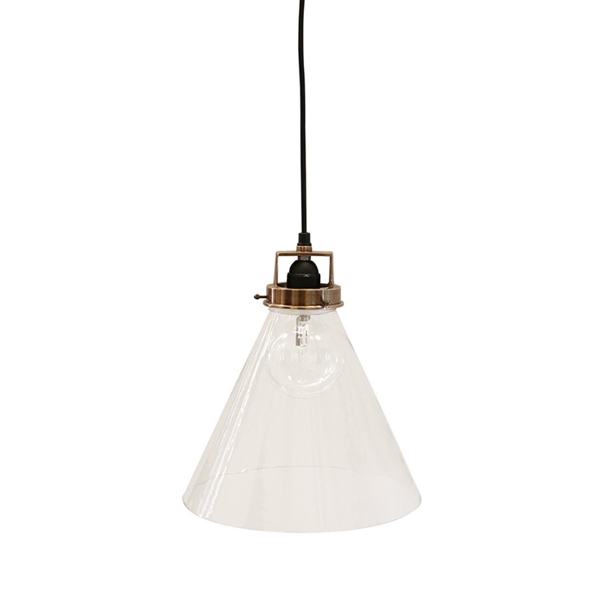 Vitrene Brass Glass Hanging Light - Small