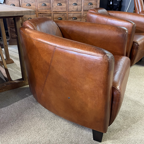 Viking Leather Armchair - Aged Brown