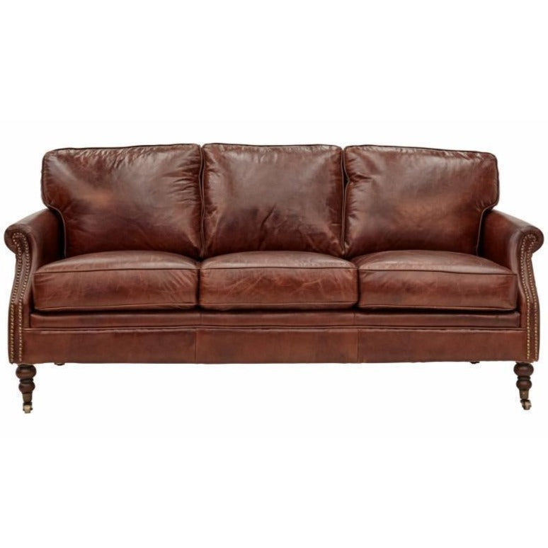 Wiltshire Leather 3 Seater Sofa - Aged Brown