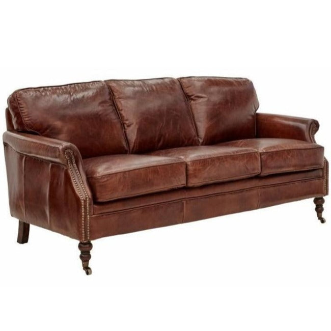 Wiltshire Leather 3 Seater Sofa - Aged Brown