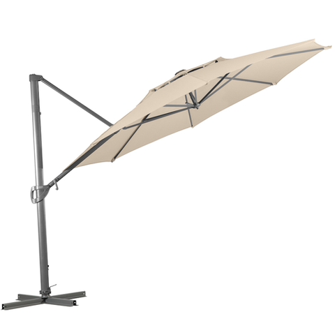 Shelta Navare Cantilever Umbrella - O'bravia™ Fabric - 3.3m Octagonal - Platinum