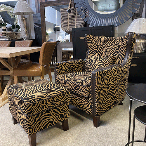 Zany Occasional Armchair with Lumbar Cushion & Ottoman