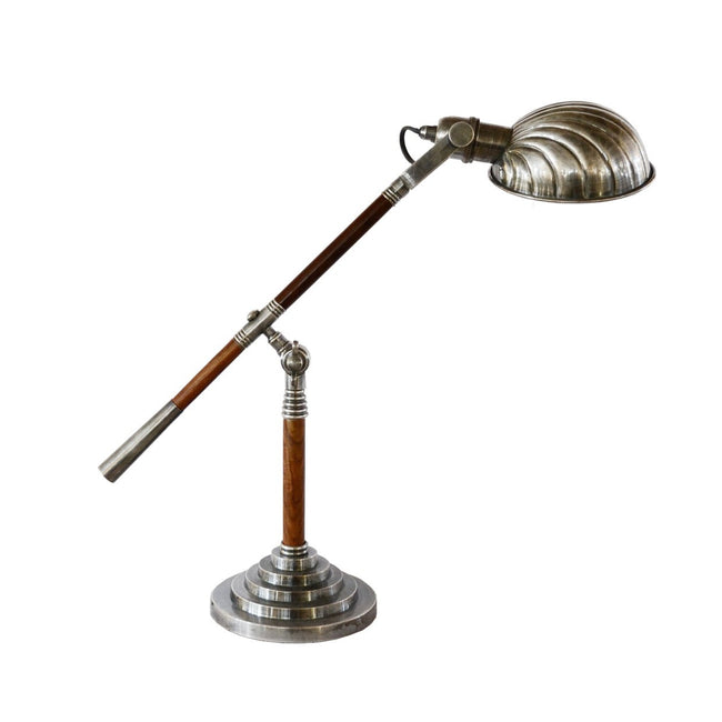 Adjustable Clam Lamp - Pewter + Wood