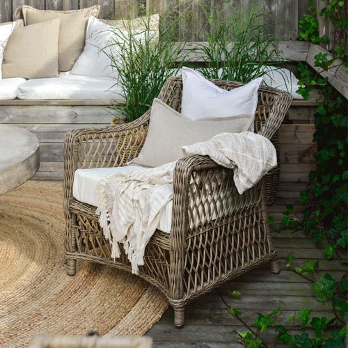 artwood marbella outdoor dining chair in courtyard