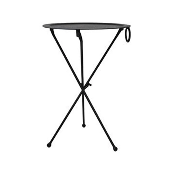 Round Black Iron Folding Atlas Table