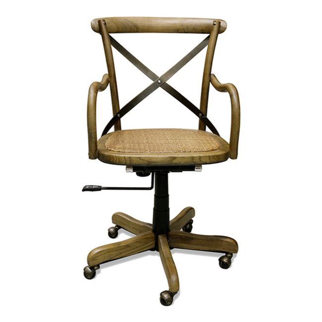 Marcel Cross-Back Office Desk  Chair - Adjustable Height + Swivels
