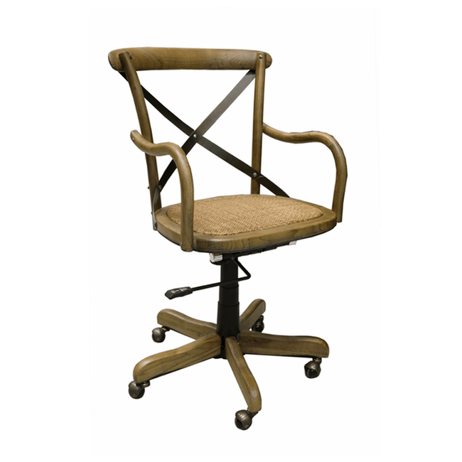 Elm Cross-Back Office Desk Chair - Adjustable Height + Swivels