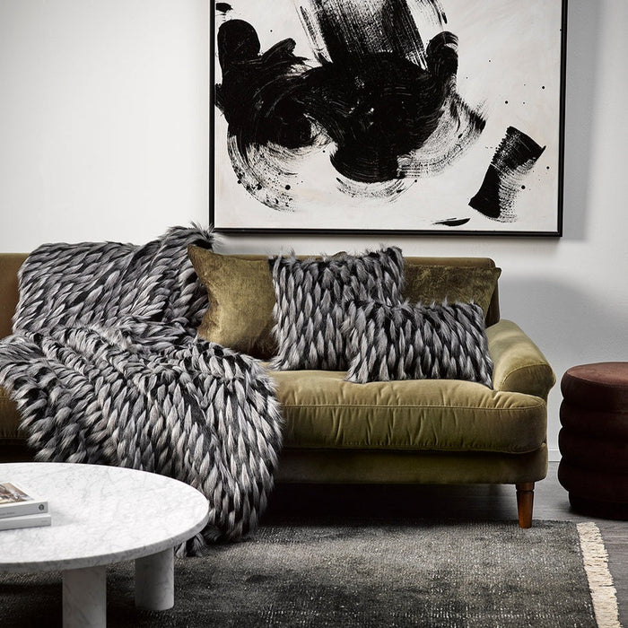 Heirloom NZ Made Faux Fur Throw - 150x180cm - Guinea Fowl