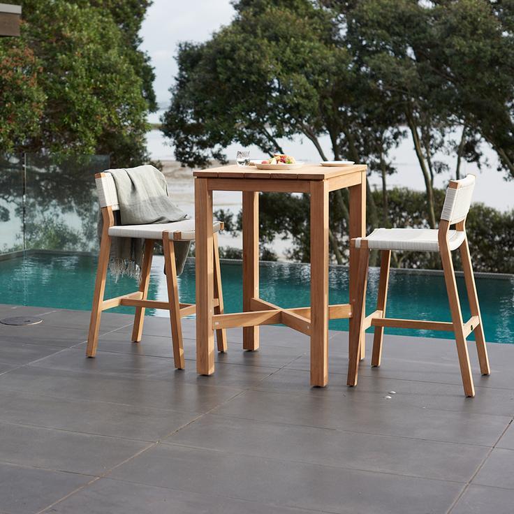 Devon Haast Teak Outdoor Bar Leaner Table - 700