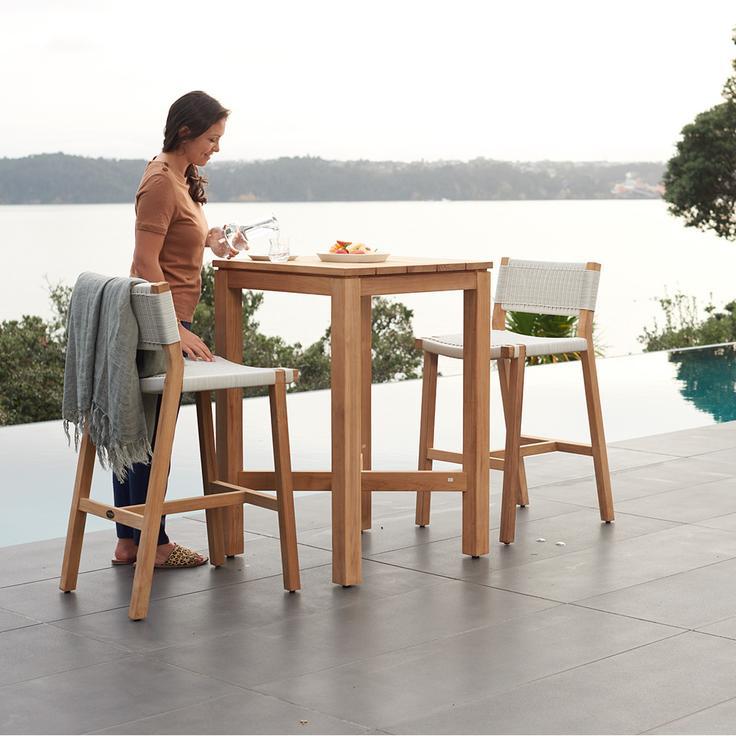 Devon Haast Teak Outdoor Bar Leaner Table - 700