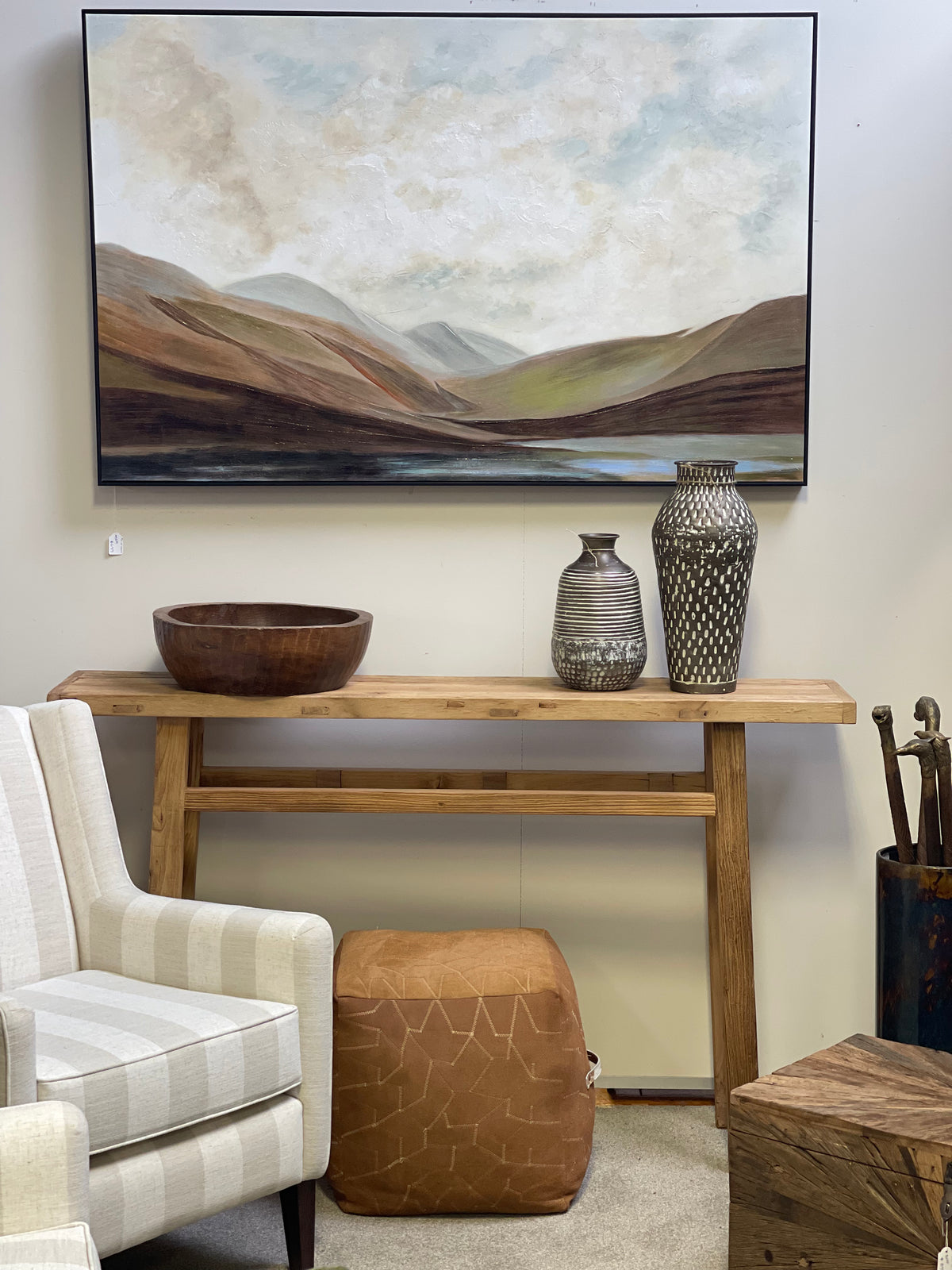 Neutral Fields Framed Canvas Wall Art