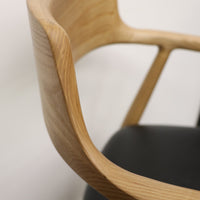 Ealing Dining Chair - Natural with Black Leather