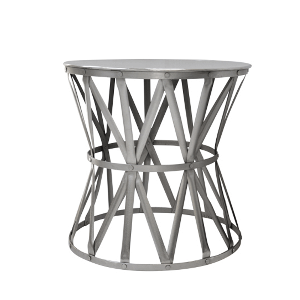 Drum Side Table Pewter Large Greenslades Furniture