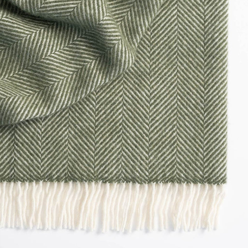 Magnus 100% Wool Throw - Olive