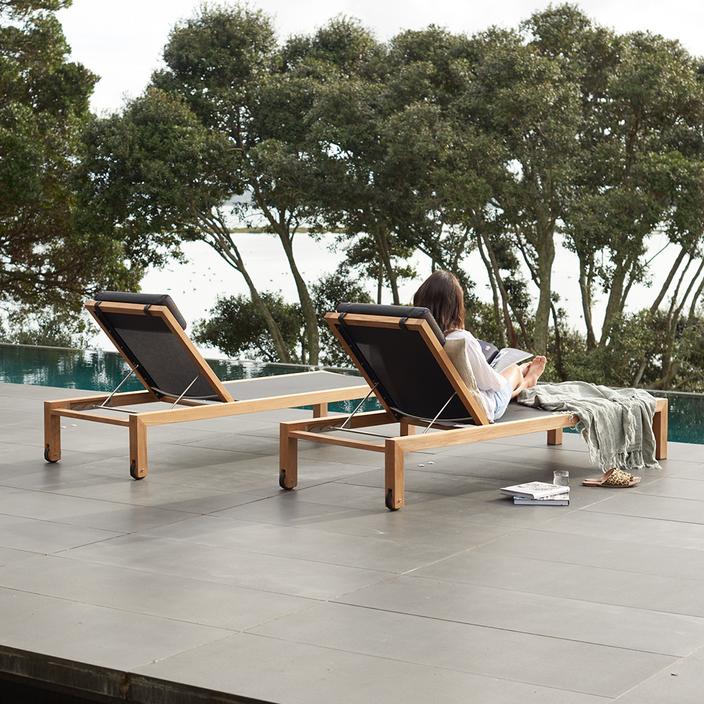Devon Mokaui Outdoor Sun Lounger - Ebony - 1 Left