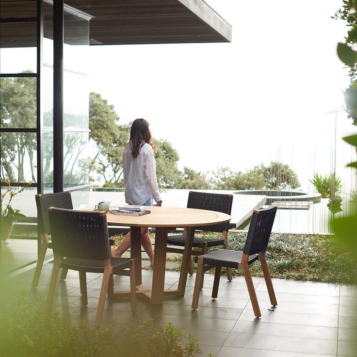 Devon Pegasus Teak Outdoor Round Dining Table - 1500