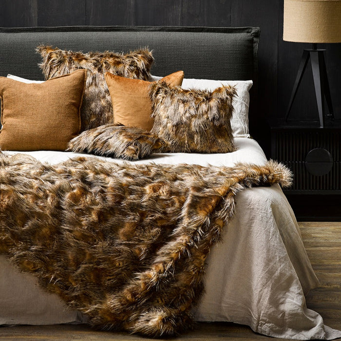 Heirloom NZ Made Faux Fur Throw - 150x180cm - Red Fox