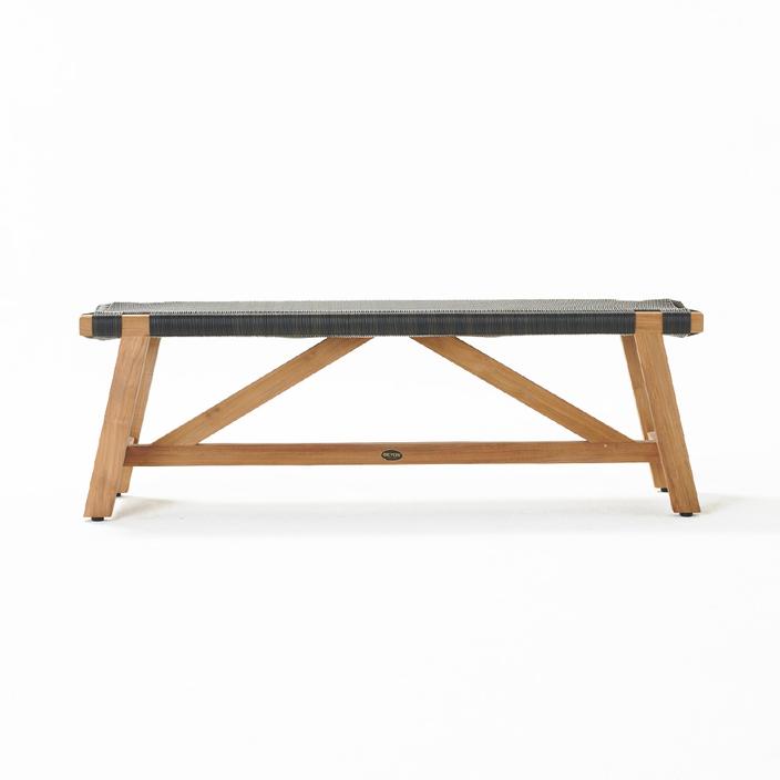 Devon Sawyer Teak Outdoor Bench Seat - Shadow Grey